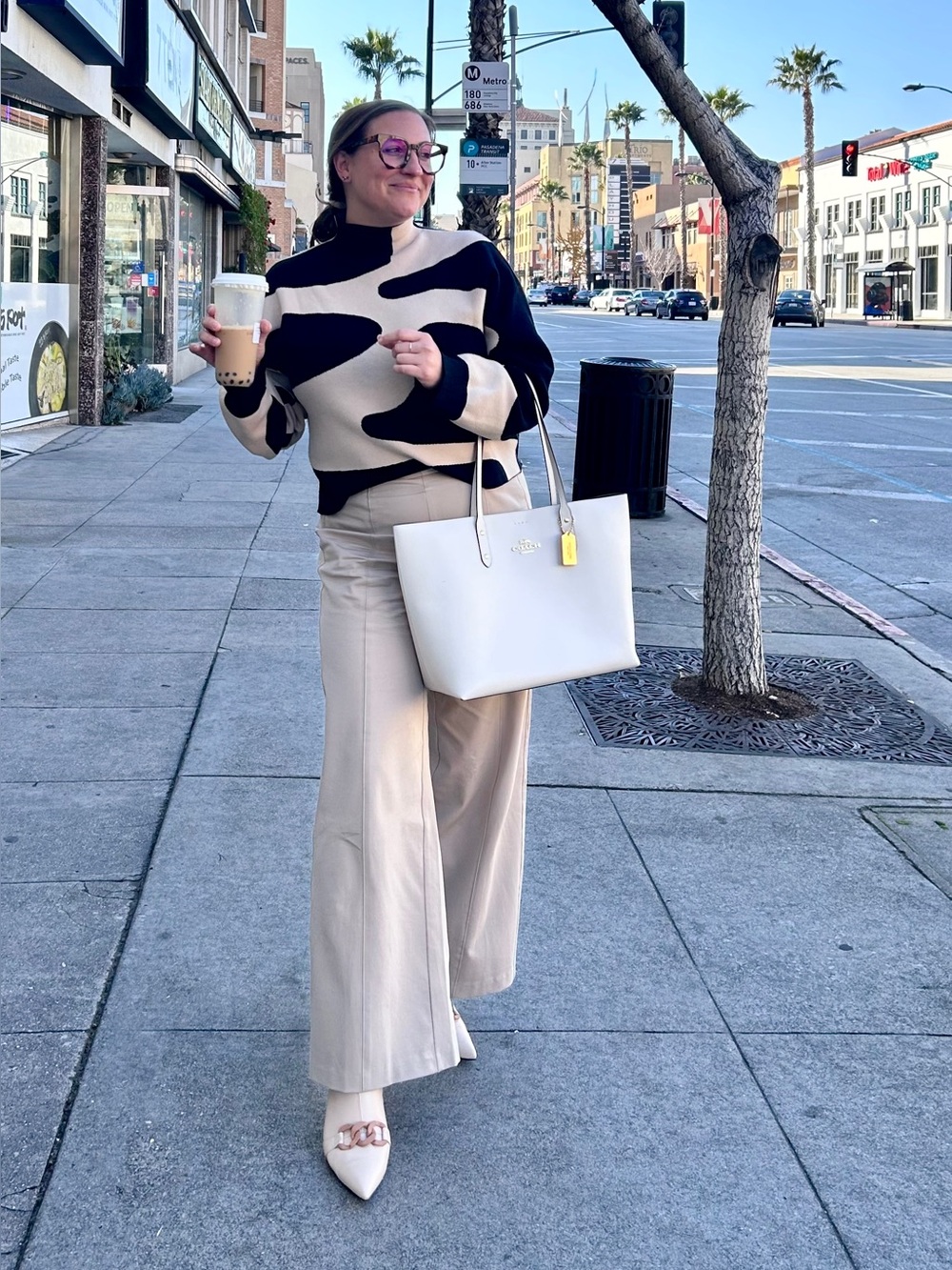 Old Navy High Rise Wide Leg Trouser Pants | Taupe | Stretch | Workwear